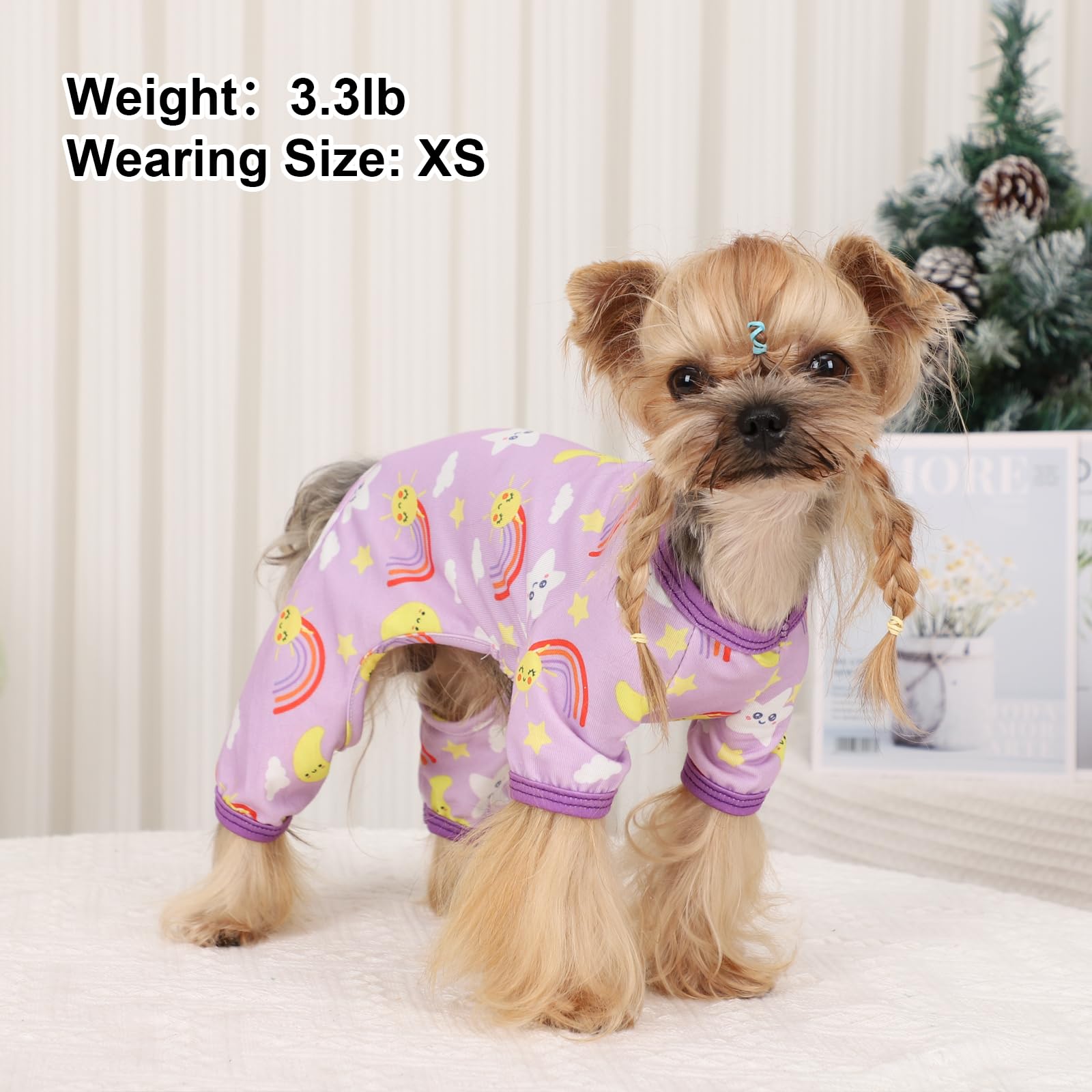 Dog Pajamas Pjs Spring Summer Dog Clothes for Small Dogs Girl - Boy - Small Size Dogs, Soft Stretchy Puppy Clothes Doggie Onesie